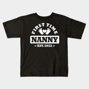 First Time Nanny Est 2022 Funny New Nanny Gift Kids T-Shirt